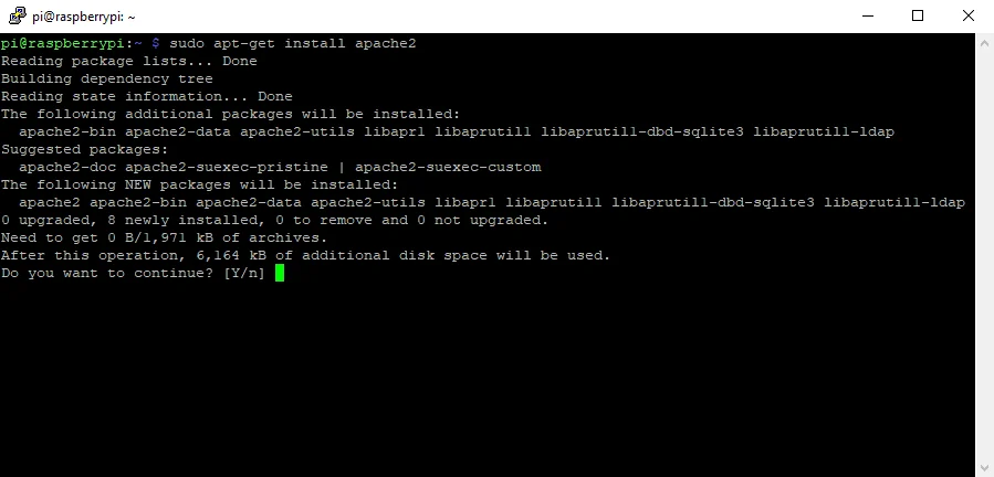 Apache2 Shell bei install apache2
