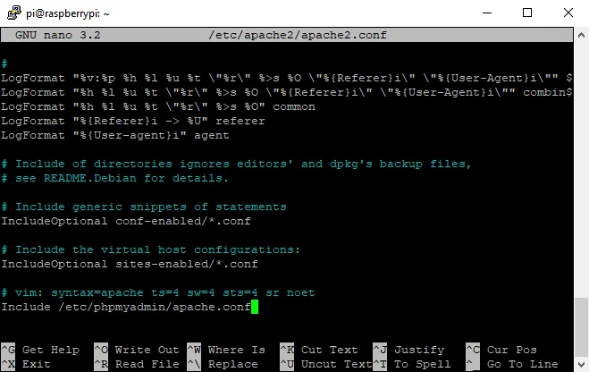 PHPMyAdmin Shell Apache2 Config bearbeiten