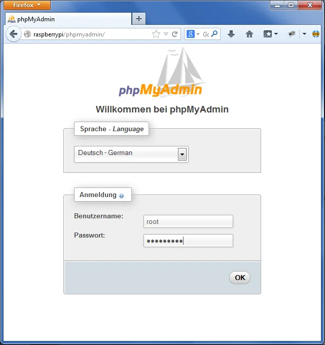 PHPMyAdmin Login