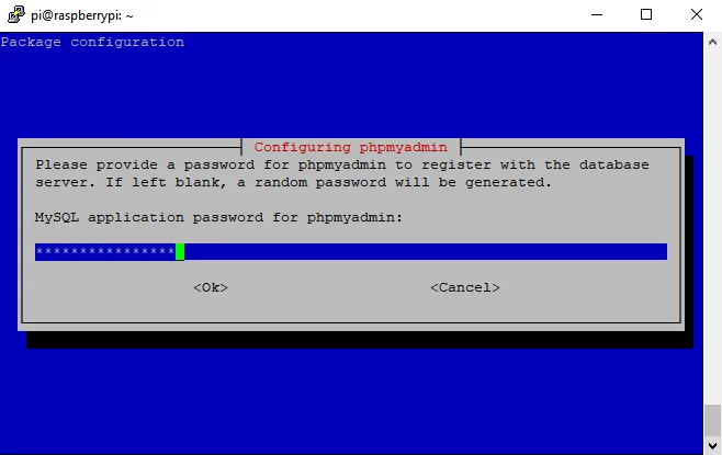 PHPMyAdmin Shell Passwort eingeben